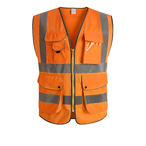 Preisvergleich Produktbild XUANLAN Sicherheitsweste Warnweste Reflektierende Sicherheit Overalls Nacht Laufendes Fahrrad Straßenbau Personal Nacht Warnung Fluoreszierende Weste (Color : Orange, Größe : S)