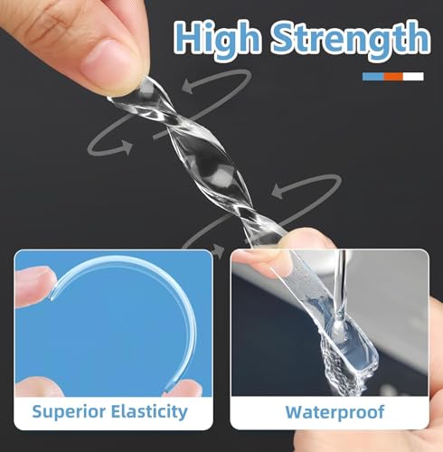 Image of EcHSRT Clear Rubber Feet, 2.24 inch Strip Door Self Adhesive Silicon Bumper Pads for Drawers, Table Tops, Cupboard, Frames, Glassware and Furniture, Mute Buffer Door Protector, 1 Sheet (Clear)