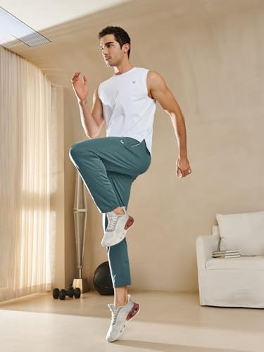 Image of NORTHYARD Men's Joggers Athletic Workout Track Pants Running Gym Training Sweatpants with Zipper Pockets Open Hem