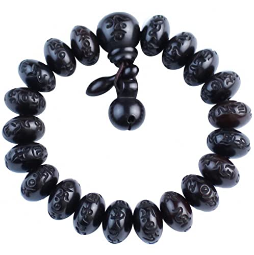Image of Tibetan Buddhist Mala Buddha Bracelet Natural Wood Bead Bracelet Om Meditation Yoga Prayer Bracelets