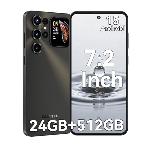 OUKITEL C68 Plus Smartphone 24GB + 512GB Telefono Movil 7.2' 120Hz Teléfono Móvil Gemini AI Android 15 Telemovel Phone 64MP+8MP 6000mAh Dual SIM Celulares NFC/Face ID/Octa-Core/GPS/OTG/5G WiFi/BT5.0