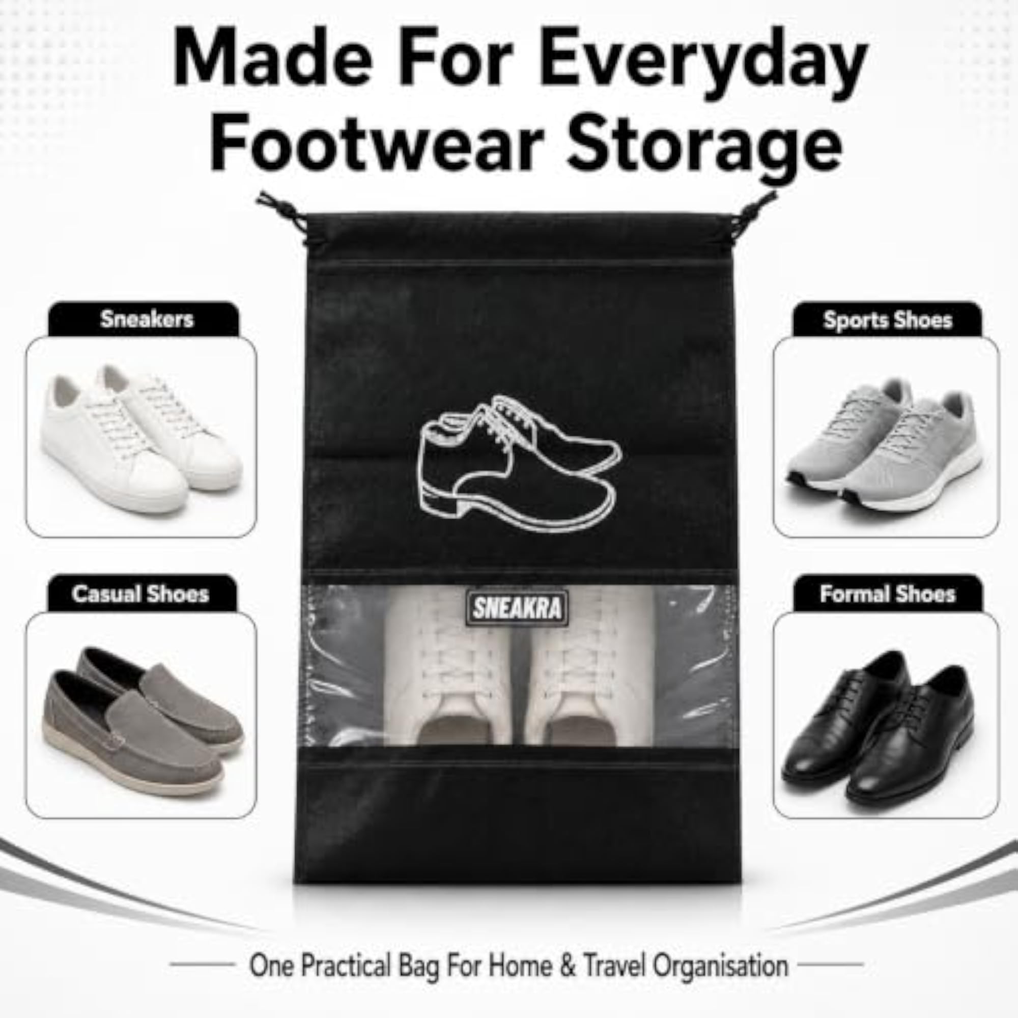 Shoe Storage Bags with Transparent Window for Travel