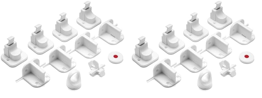 reer Vorteilspack Magnetschloss, 4 Stück, Schrank-Sicherung und Schubladen-Sicherung, vom Schwäbischen Kindersicherheitsexperten, Weiß, 51020 (Packung mit 2)