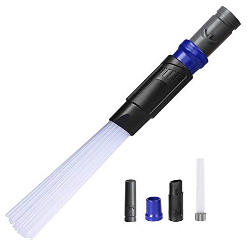 Cleaner Brush, Vacuum Dust Pro Cleaner Universal Dust Brush Tubes Attachment Dust Remover Cleaning Tools for Keyboards,Drawers,Car,Corners, Pets with 1 Dyson link head/2 Suction Brush Tubes