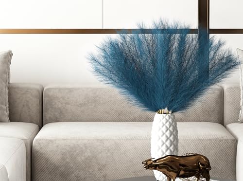 Art Vagon Erva dos pampas sintéticos, 45 cm de altura, plantas secas artificiais fofas, 6 peças, flo