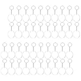 KALLORY 120 Llaveros de Acrílico en Blanco para Personalizar, Colgantes Transparentes para Manualidades Diy, Material Acrílico Resistente para Uso Prolongado