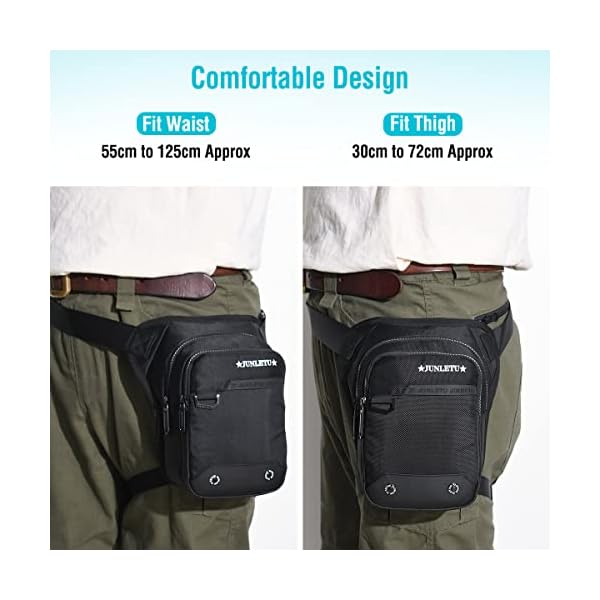 HUANLANG Drop Leg Bag for Men Women Motorcycle Leg Bags Tactical Fanny Pack Outdoor Waterproof Thigh Bag with Leg Strap Removable Leg Harness Bag for Hiking Climbing Cycling Fishing Riding Travel - Image 6