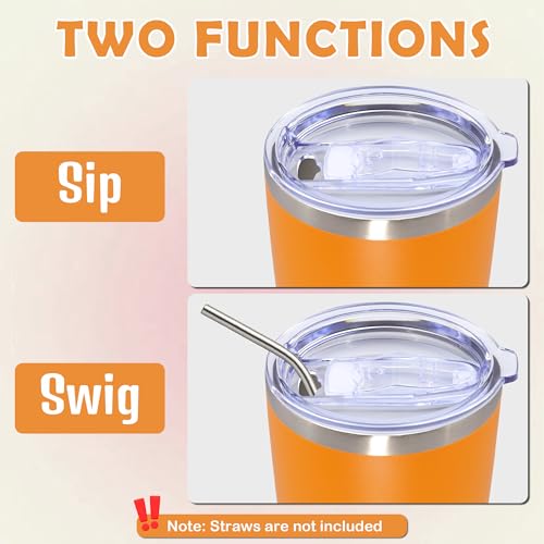 AUWBON 20oz Tumbler Bulk Stainless Steel Tumbler Cup with Lid Vacuum Insulated Double Wall Travel Mug, Durable Powder Coated Travel Coffee Tumbler Mug for Hot & Cold Drinks, Orange,12 Pack - Image 7