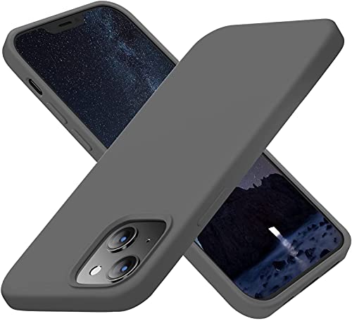 Image of Compatible with iPhone 14 Plus Silicone Case, Slim Shockproof Protective Cover, Drop Protection and Camera Protection, MagSafe Compatible, Soft Microfiber Lining Inside (Gray)