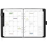 SKYDUE Kalender Ringbuch A5 Nachfüllbar,Ringbuch A5 Nachfüllbar, Planer 2026,Terminplaner 2026 Perfekt Für Schüler Und Berufstätige(Schwarz)