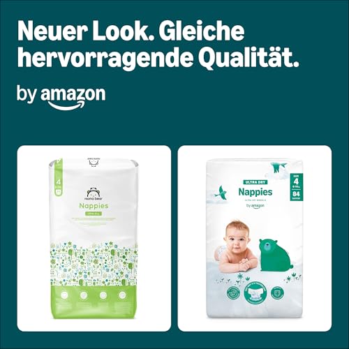 By Amazon Ultra Dry Windeln Größe 4 (8-14 kg), Weiß, 84 Stück (1-er Pack) (Früher Unter Der Marke Mama Bear, Identisches Produkt)