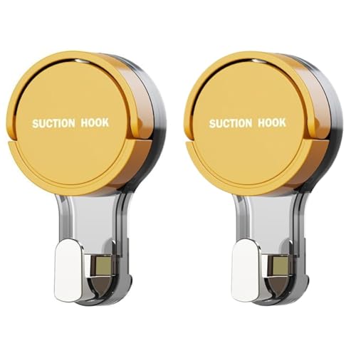 Image of REWOP Adhesive Wall Hooks for Heavy Items Stainless Steel, PVC, ABS Nail Free Seamless Adhesive Non-Trace No Drilling Installation Hanging, Waterproof Screws Wall Hook (Suction Hooks, 2)