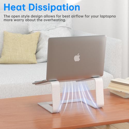 Laptop Stand for Desk Detachable Aluminum Computer Riser Portable Metal Notebook Printer Stand Holder Compatible with MacBook Air, Pro, Dell, HP, Lenovo and All 10-16" Laptops, Silver - Image 5