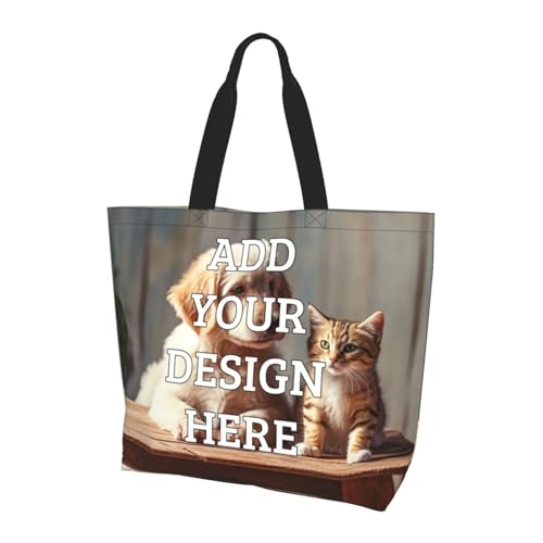 GQWJKSZ Bolso de mano personalizado Bolso personalizado Agregue su diseño para viajes, negocios, compras, bolso de hombro personalizado para mujeres