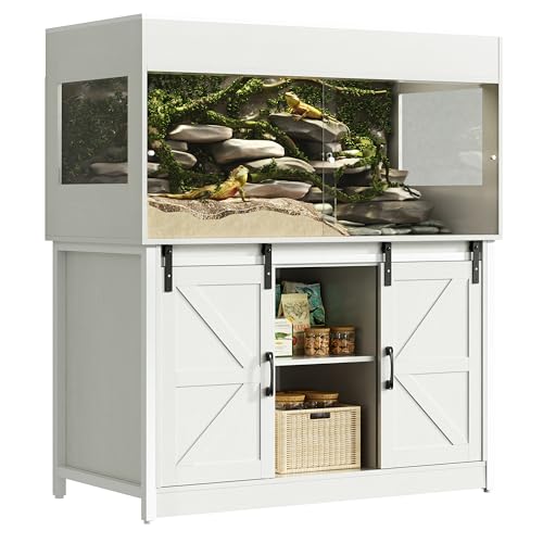 Herture Reptilien Terrarium mit Unterschrank, 455L Reptilien Terrarium mit Ständer, für Bartagame...