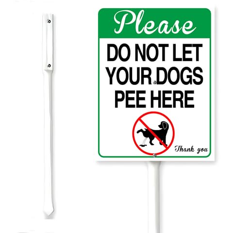 Horienteeon Do Not Let Your Dogs Pee Here Yard Sign With Stake No Peeing Lawn Garden Aluminium Neighborhood Wildflowers Grass Garden Farmhouse Ranch Farm Outdoor Decor 7x8.8inch