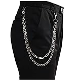 AGBARR Portachiavi Punk Cains on Jeans Portachiavi for Donna Pantaloni Multi Lay Layer Cinturino in Vita Catene Hip Hop Gancio Hiphop Gioielli Hiphop Portachiavi Coppia