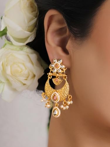 Image of Rubans Chandelier Earrings Traditional Festive Jewellery Gift for Women & Girls