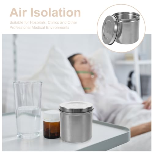 Frasco de acero inoxidable 304 para apósitos de gasa contenedor hermético 12 cm 4