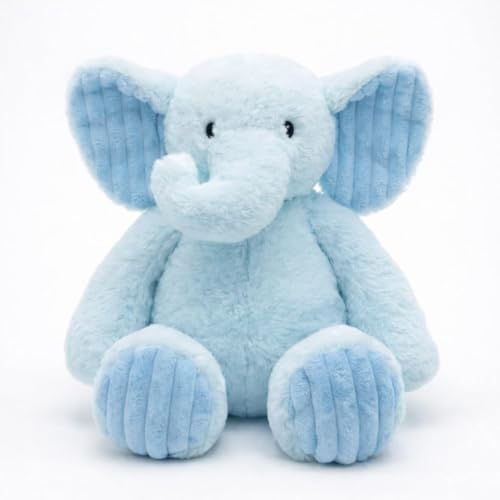 Image of ELITE CREATIONS Elephant Soft Toy 35 cm | Cute Blue Elephant Teddy Plush Toy | Soft Cuddly Stuffed Animal for Kids Boys Girls | Birthday Gift Baby Toy Room Decor