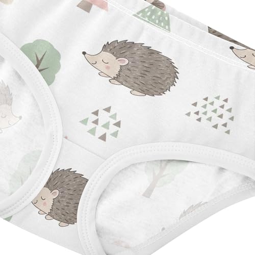 Fun Toddlers Underwear Floral 2t Cotton Little Girl Panties Cute Hedgehogs Forest White Kids Undies Briefs4