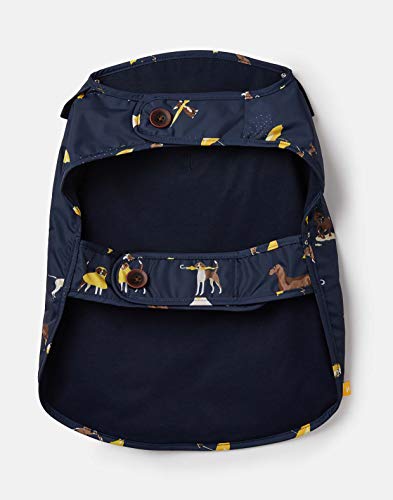 Rosewood Joules Raining Dog Print Rain Jacket, Water Resistant Dog Coat, Navy Blue, Medium #TOP4