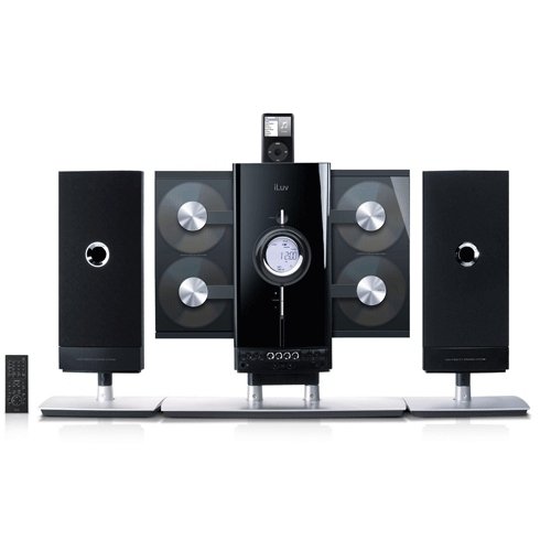 iLuv i9200 Vertical Loading 4-CD Audio System with Dock for iPod (Black)