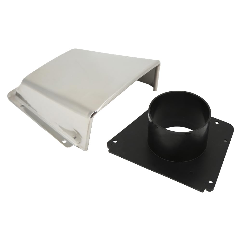 Exhaust Air Vent Cover 304 Stainless Steel Louvered Vent Cover Boat Exhaust Vent Cover Marine Intake Exhaust Cowl Ventilator with Nylon Base for Boats Yachts