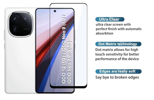 Image of HD Tempered Glass Screen Protector Compatible For iQOO 12 5G With Edge To Edge Coverage And Easy Installation Kit