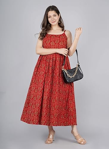 Image of Women's Sleeveless Flared Full-Long Dress | RM0009
