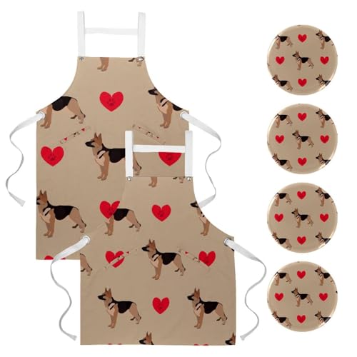 Tablier de cuisine et serveur lot de 2 avec broches pour bar et nettoyage