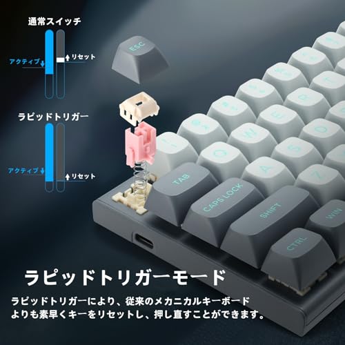 e元素 Hz-61 60% エスポートゲーミングキーボード の商品画像 2