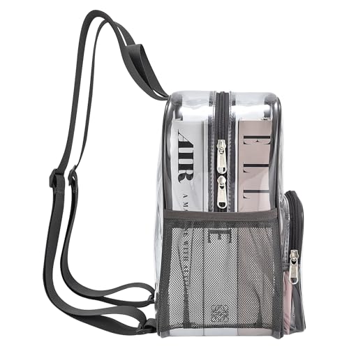 Image of Busiuw Clear Backpack for Stadium Events 12x12x6 with Front Pocket for Concert Sport Fashion Women Backpack Events Work Travel(Charcoal Gray)