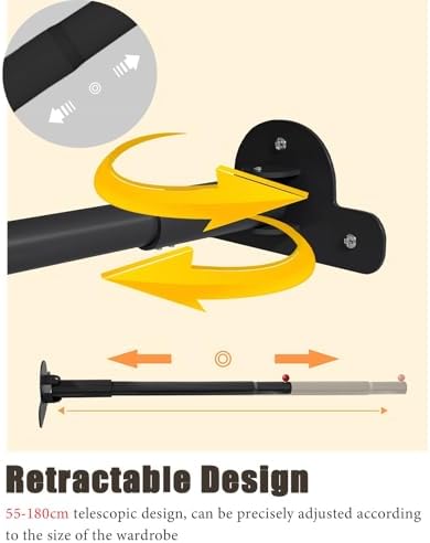Closet Rod Aluminium Clothes Rod Holder with Adjustable Socket, Corner Support Extender Rod for Laundry Room, Shower Curtain Rod Flange Bracket Can 180° Swivel
