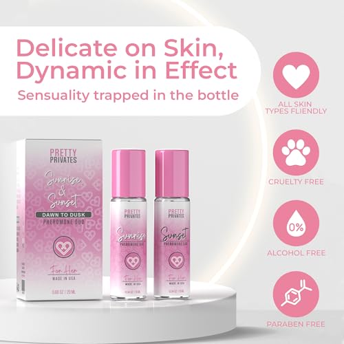 Pretty Privates Sunrise and Sunset Roll On Pheromones Perfumes For Women Attract Men - Long Lasting Women Pheromone Perfume Bundle - Enhance Charm & Confidence Fragrance Set of 2-0.34 oz (10 mL) - Image 6