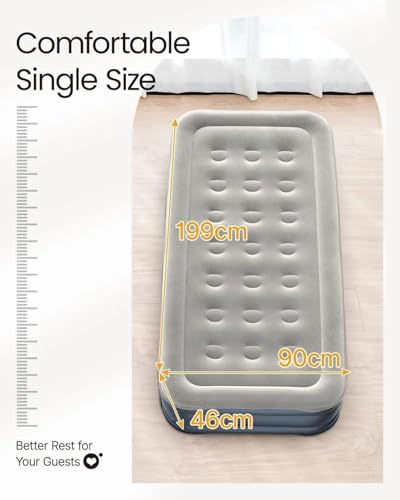 Image of Heimfleiss Twin Air Mattress with Built-in Pump - 18 inch Raised Inflatable Bed with High-Speed Electric Pump, Internal Support Structure, Durable Waterproof Flocked Top, Portable Travel Bag Included