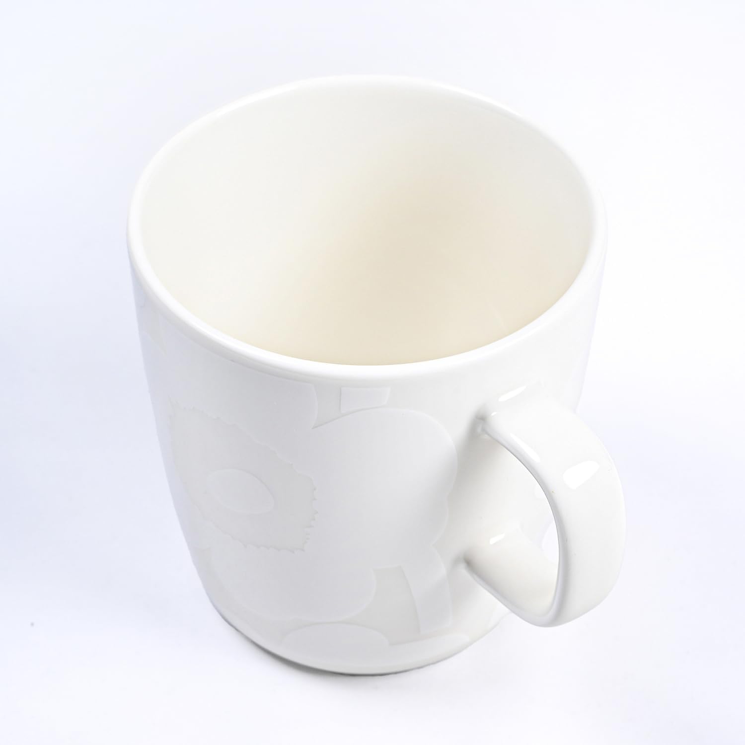 Marimekko 072584 100 Oiva Unikko Mug Cup, 13.5 fl oz (400 ml), Natural White x White