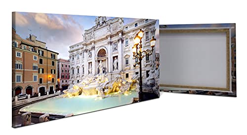 wandmotiv24 Fotografía en Lienzo Fuente de Trevi, Roma 100x50cm (Ancho x Alto) Fotografia, Lienzo, Regalos fotográficos, Cuadro Decorativo M1024 Cover