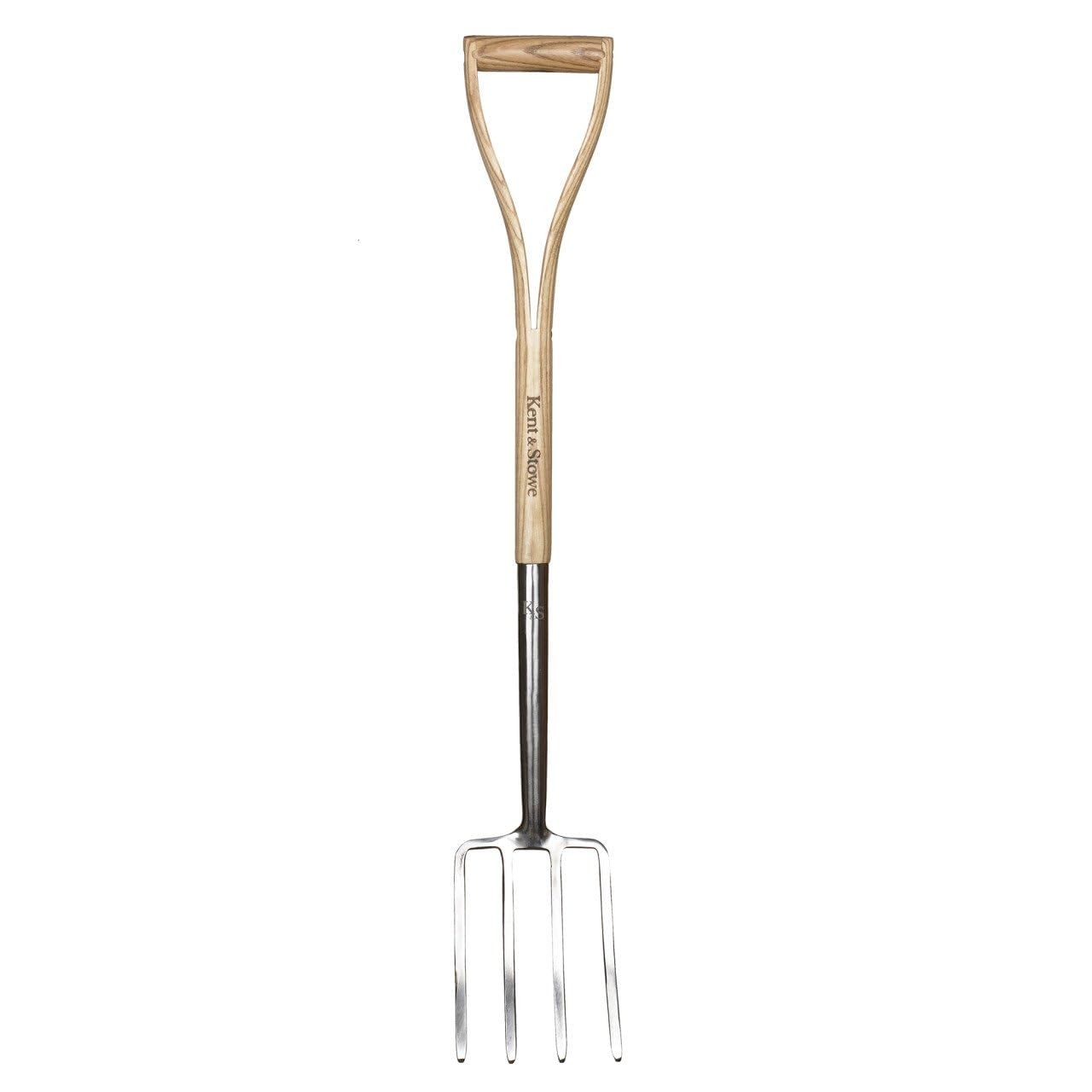 Kent & Stowe Forchetta da giardino per bambini – Forca da giardino leggera in acciaio inossidabile con manico in frassino, lunghezza: 71 cm
