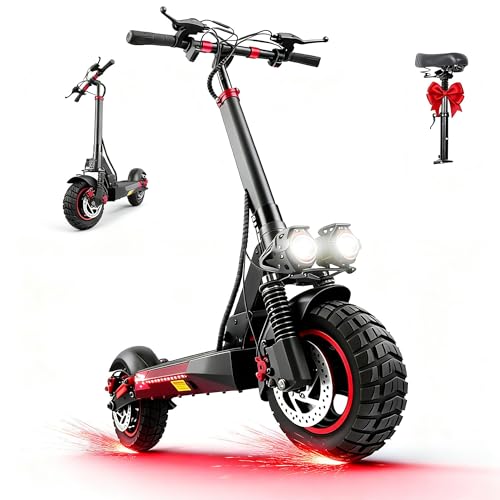 Image of Electric Scooter Adults,1200 /1600W Motor, 30 /34 MPH Top Speed & 30 /40 Miles Range, 48V 18 /21AH Big Battery, 10 /11 inch Off-Road Tire Folding E Scooter with Seat, Dual Braking System, Double Suspension