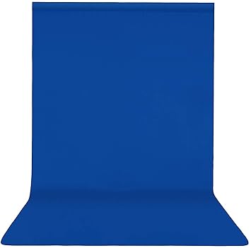 Boltove 8x9 Ft. Blue Screen Backdrop Background Curtain Rod Pocket for Photography, Photoshoot, Product Photography,, Live Streaming, Zoom Meetings, VFX Editing, YouTube Video, FB Short Video, Instagram Reels