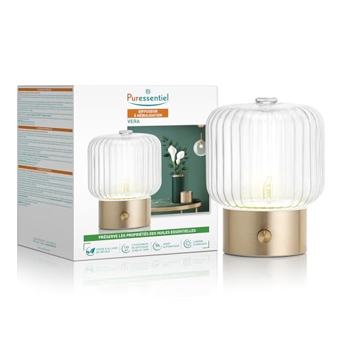 Puressentiel – Diffuseur d’huiles essentielles à nébulisation - Vera – Diffusion à Froid – Eco-matériaux Nobles et durables