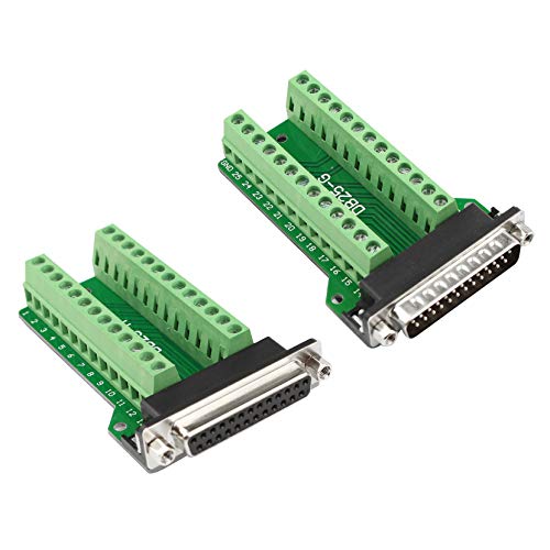 Connecteur DB25 mâle femelle d'adaptation pour carte de dérivation sans soudure