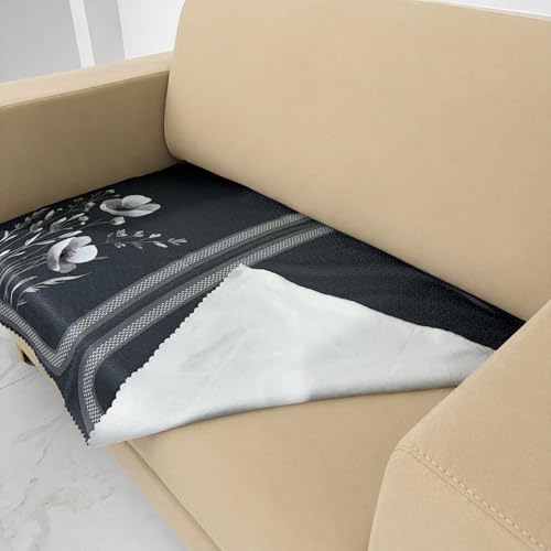 Image of Homerz Premium Waterproof Jasmine Joe Sofa Seat Cover - Floral Printed Sofa Protector | Non-Slip, Washable & Durable Sofa Protector (Grey, 2 Seater)