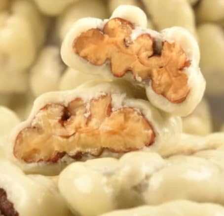 NOIX DE PECAN ENROBEE CHOCOLAT BLANC DUBAI 100g CROQUANTES ET FONDANTES RECETTE GOURMANDE QUALITÉ PRENIUM ENROBAGE CHOCOLAT BLANC