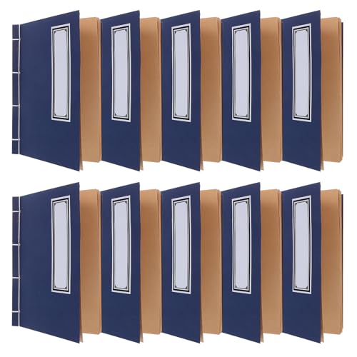 Carnet A5 vintage kraft lot de 10 cahiers pages blanches pour note bureau école