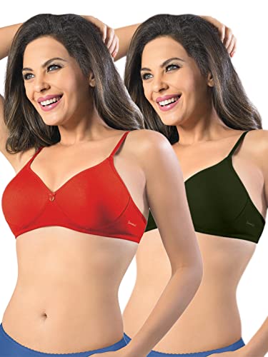 Image of SONARI Womens Non Padded Cotton Bra | Wire Free, Medium Coverage, Seamless Cups, Comfortable Polyester Cotton Blend Fabric | Adjustable Straps, Ideal for Everyday Wear - Smile