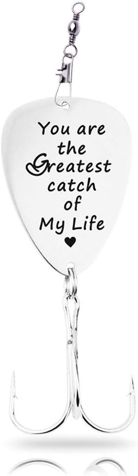 Fishing Lure - 1pc Bass Hook - Stainless Steel - You Are the Greatest Catch of My Life - Gift for Boyfriend, Husband, Dad, Grandpa - Christmas, Valentine's Day, Birthday