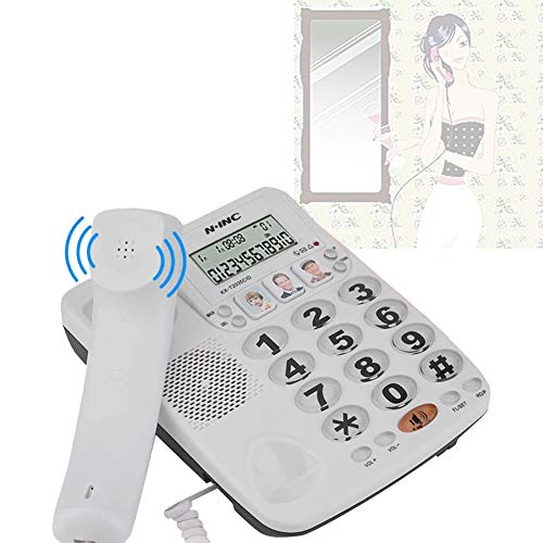 Teléfono con cable con altavoz y pantalla de llamadas miniatura 4