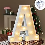 Light Up Letters, LED Letter Lights 26 Alphabet, Diamond Bulb Marquee Light Up Letters, Lighted Letter Sign Night Light for Home Party Wedding Birthday Graduation Decor-A